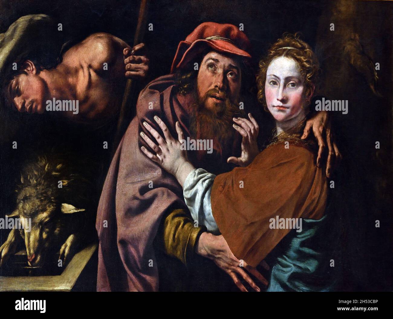 Jacob and Rachel  by Antonio d`Errico  also named  Tanzio Da Varallo 1575-1635 Italy, Italian, Stock Photo